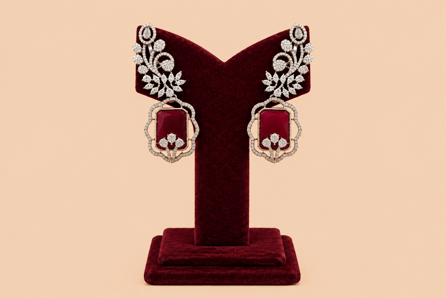 Luxury Chandelier Earrings with Crystal Floral Detailing 0047M