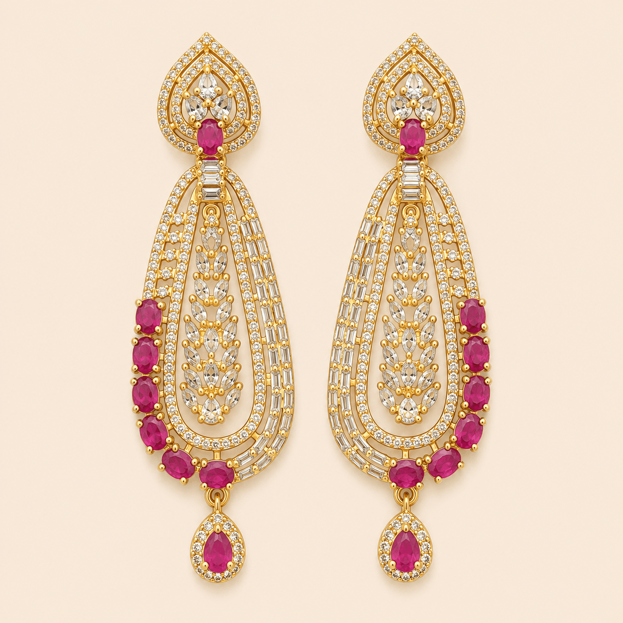 Regal Teardrop Crystal Chandelier Earrings – 0059M