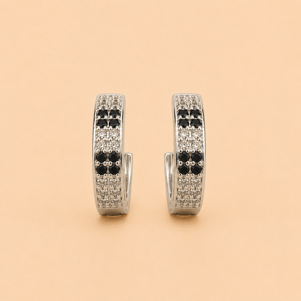 Assorted Crystal Pavé Half-Hoop Earrings Set – Gold & Silver Tone 0065M