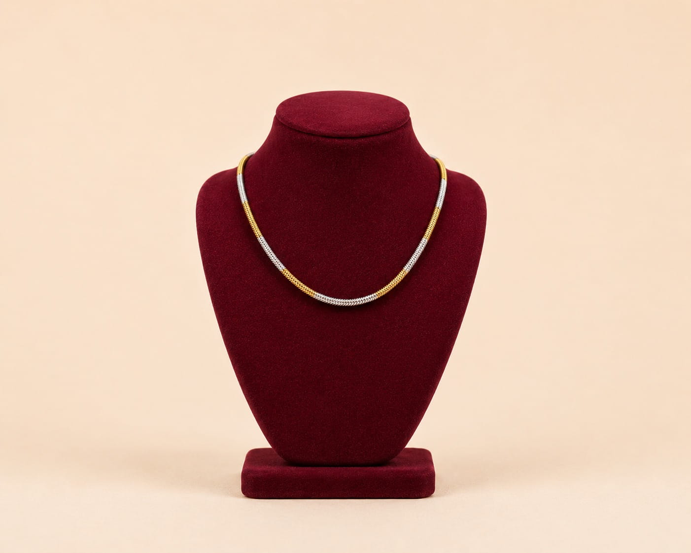 Elegant Dual-Tone Gold & Silver Chain Necklace 0032M