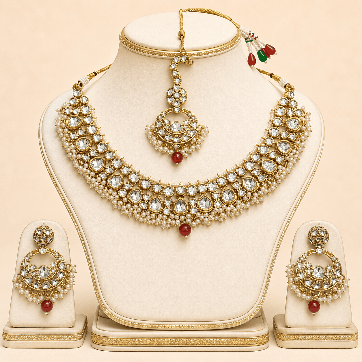 Royal Kundan Pearl Bridal Jewellery Set – 0139M