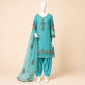 Aqua Jewel Embellished 3-Piece Suit – 0134M