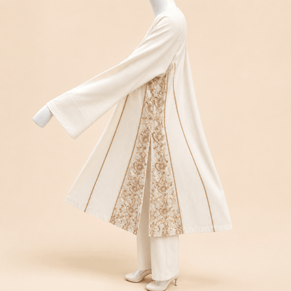 Ivory Grace Panelled long Frock Kurta Set – 0133M
