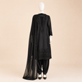Black Embroidered Shalwar Suit with Chiffon Dupatta – 0145M