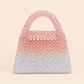 Blush Peach & Clear Crystal Beaded Mini Handbag – 0107M