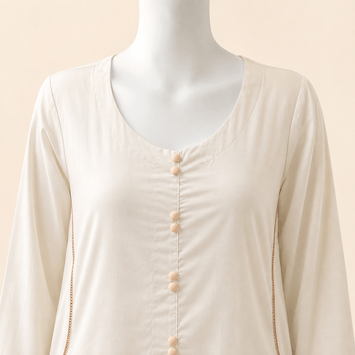 Ivory Grace Panelled long Frock Kurta Set – 0133M