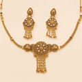 Antique Gold Circular Tassel Necklace Set – 0154M