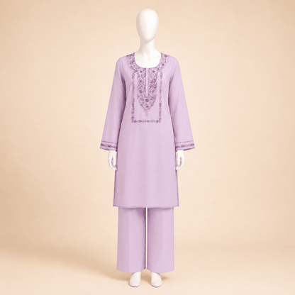 Elegant Lilac Handmade Embroidered with sequence 2-Piece LawnSuit – 0113M