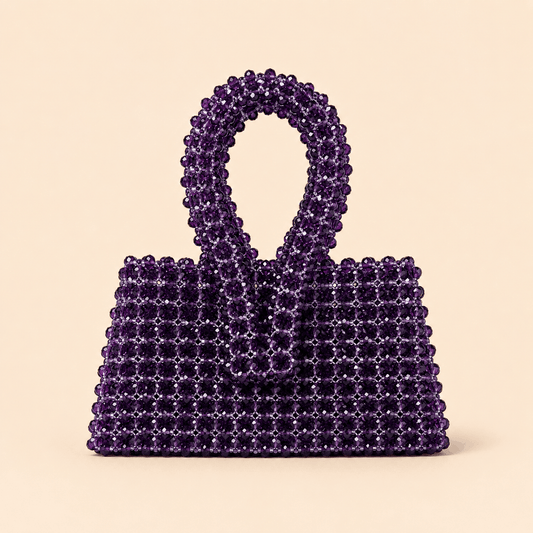 Royal Amethyst Crystal Beaded Mini Handbag – 0103M