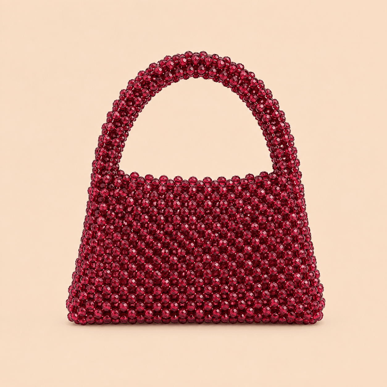 Ruby Red Crystal Beaded Mini Handbag – 0105M