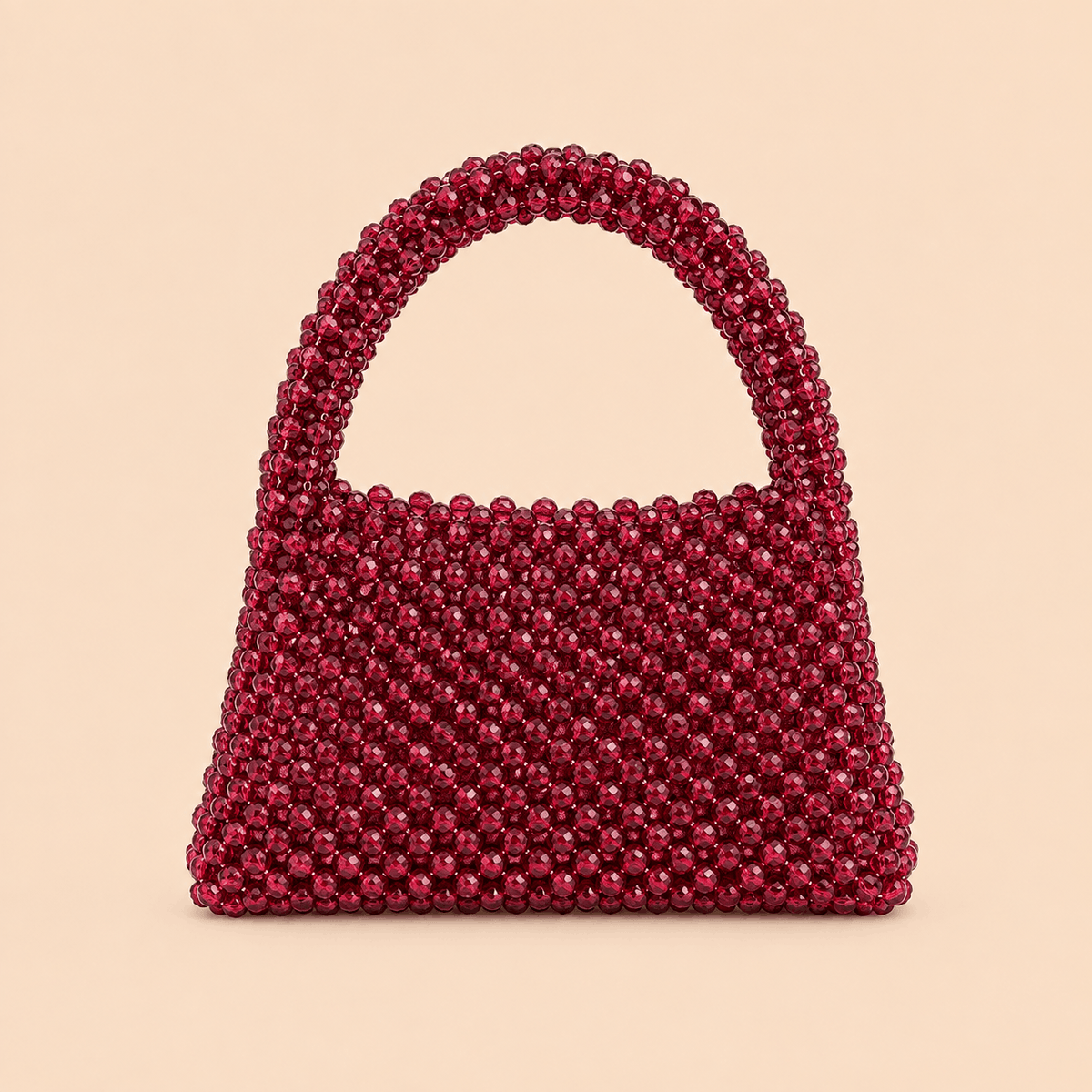 Ruby Red Crystal Beaded Mini Handbag – 0105M