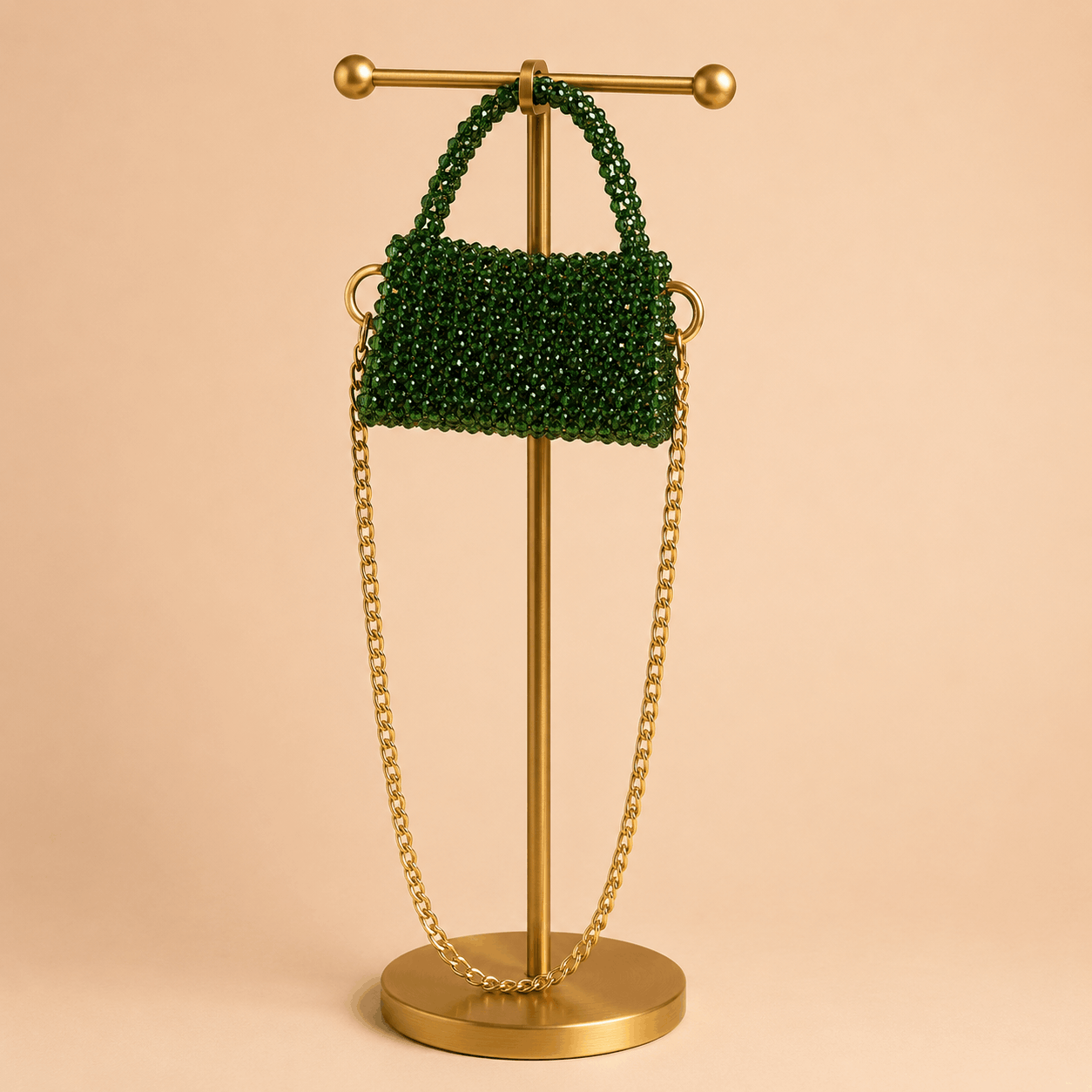 Emerald Crystal Beaded Mini Handmade bag – 0101M