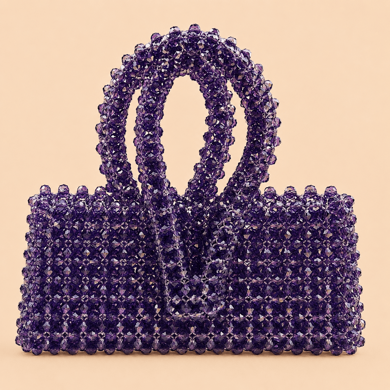 Royal Amethyst Crystal Beaded Mini Handbag – 0103M