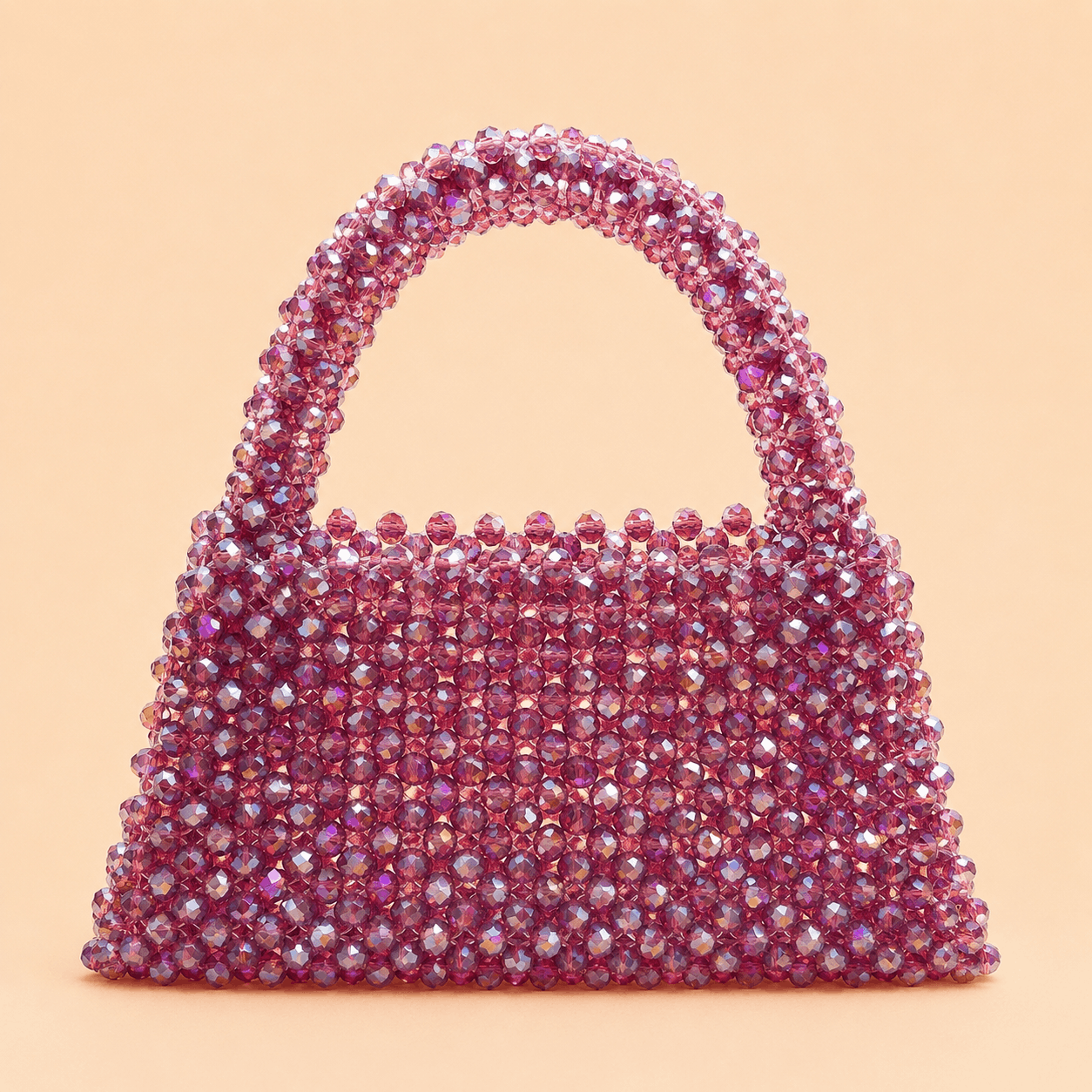Rose Pink Crystal Beaded Mini Handbag – 0106M