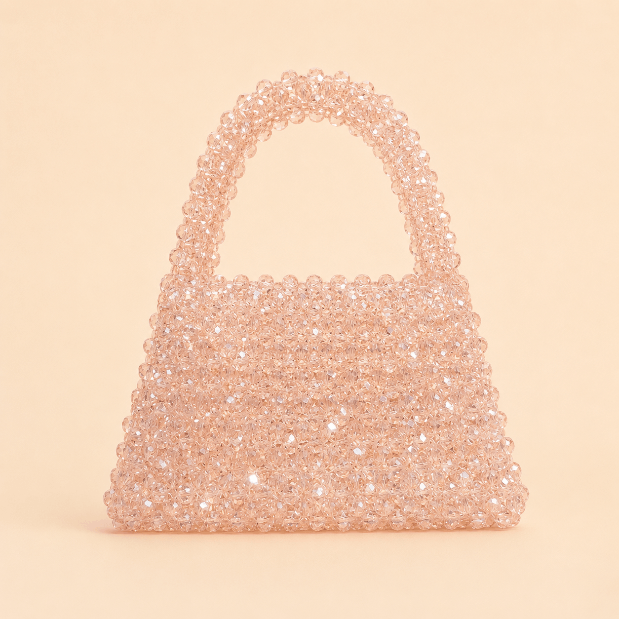 Champagne Blush Crystal Beaded Mini Handbag – 0109M