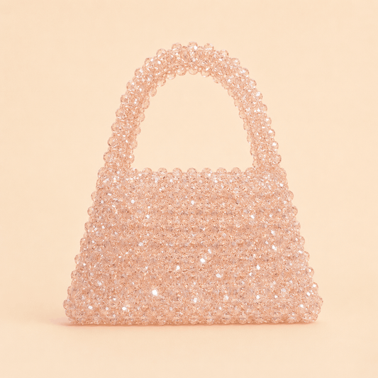 Champagne Blush Crystal Beaded Mini Handbag – 0109M