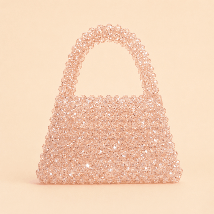 Champagne Blush Crystal Beaded Mini Handbag – 0109M