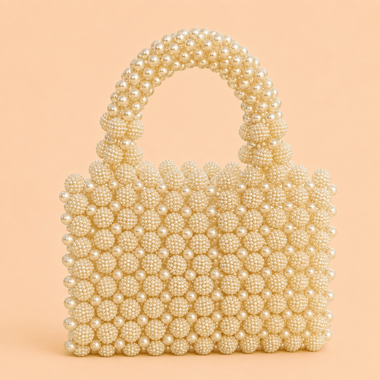 Ivory Pearl Embellished Statement Handbag – 0110M