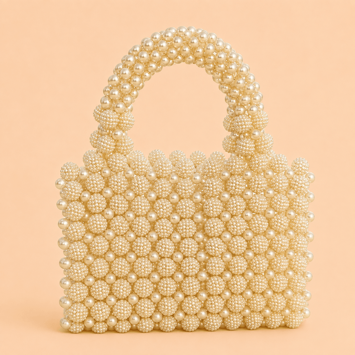 Ivory Pearl Embellished Statement Handbag – 0110M