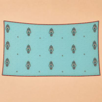 Aqua Jewel Embellished 3-Piece Suit – 0134M