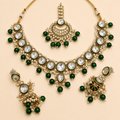 Emerald Pearl Kundan Bridal Jewellery Set 0141M