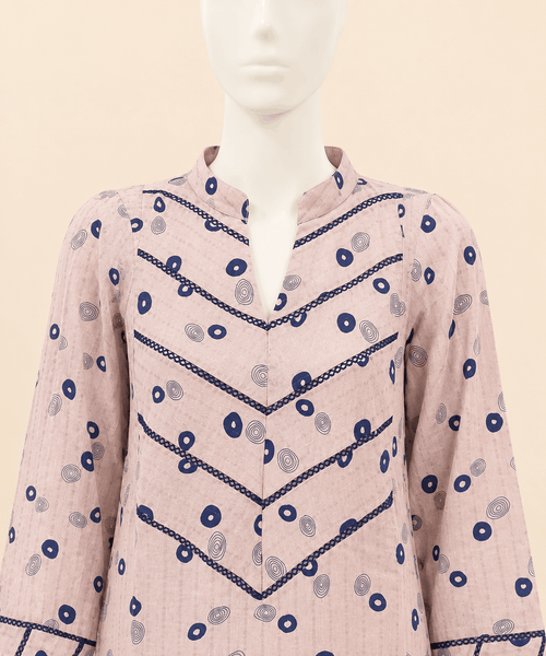 Blush Pink Geometric Print Co-Ord Lawn Set – 0087M