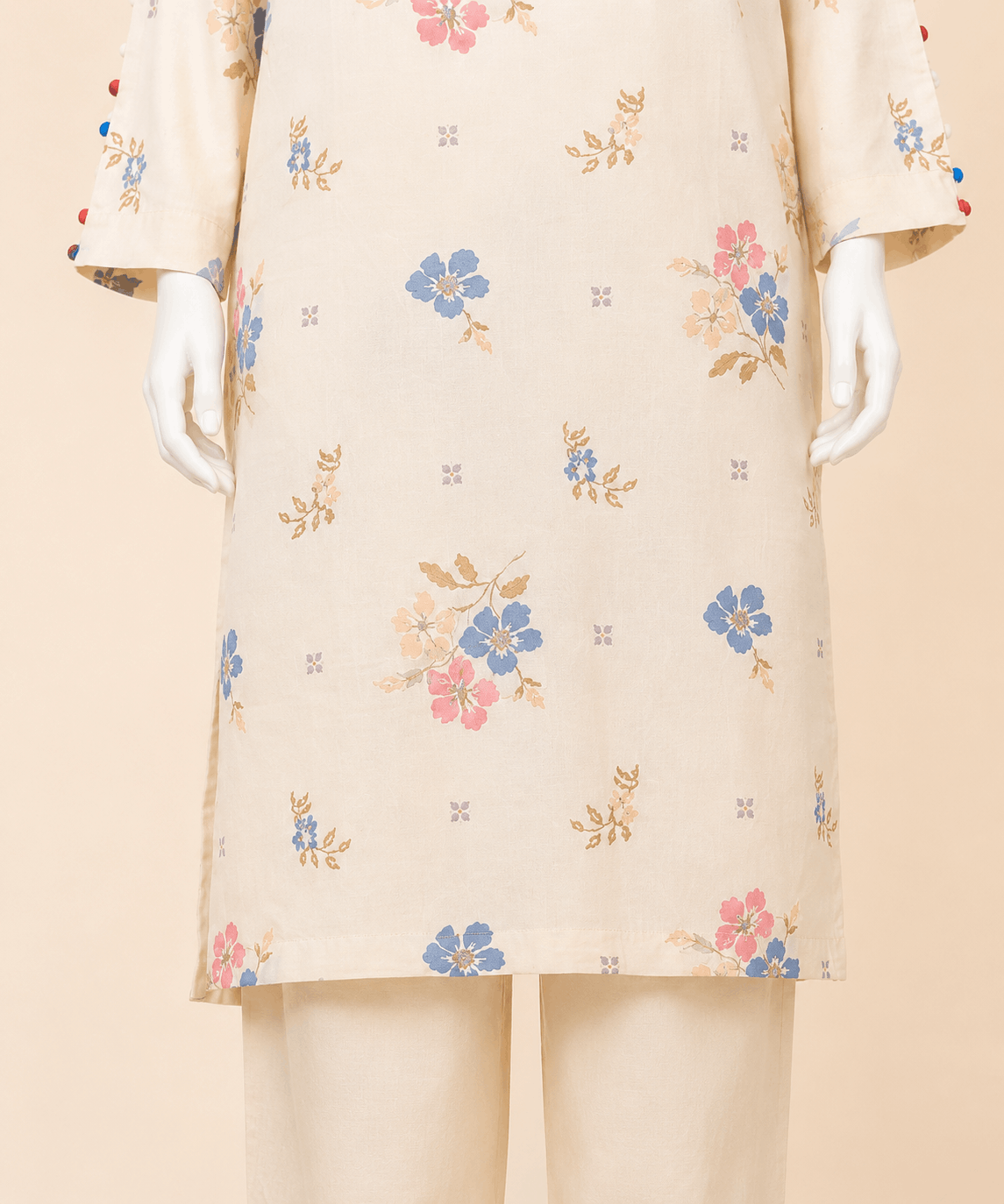 Ivory Bloom Floral Embroidery 2-Piece Lawn Suit – 0083M