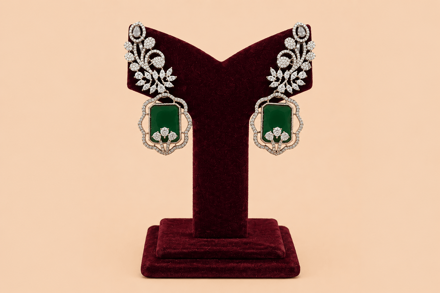 Luxury Chandelier Earrings with Crystal Floral Detailing 0047M