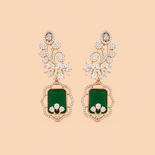 Luxury Chandelier Earrings with Crystal Floral Detailing 0047M