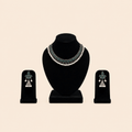 Regal Square-Stone Pearl Choker & Jhumka Earring Set – Assorted Colours – 0053M