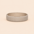 Luxury Silver-Tone Crystal Pavé Statement Bangle – 0055M