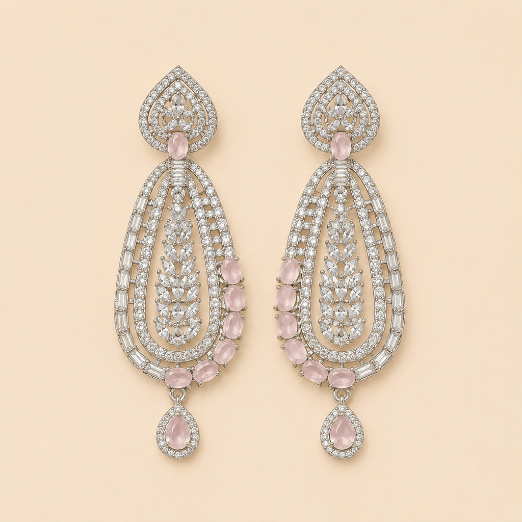 Regal Teardrop Crystal Chandelier Earrings – 0059M