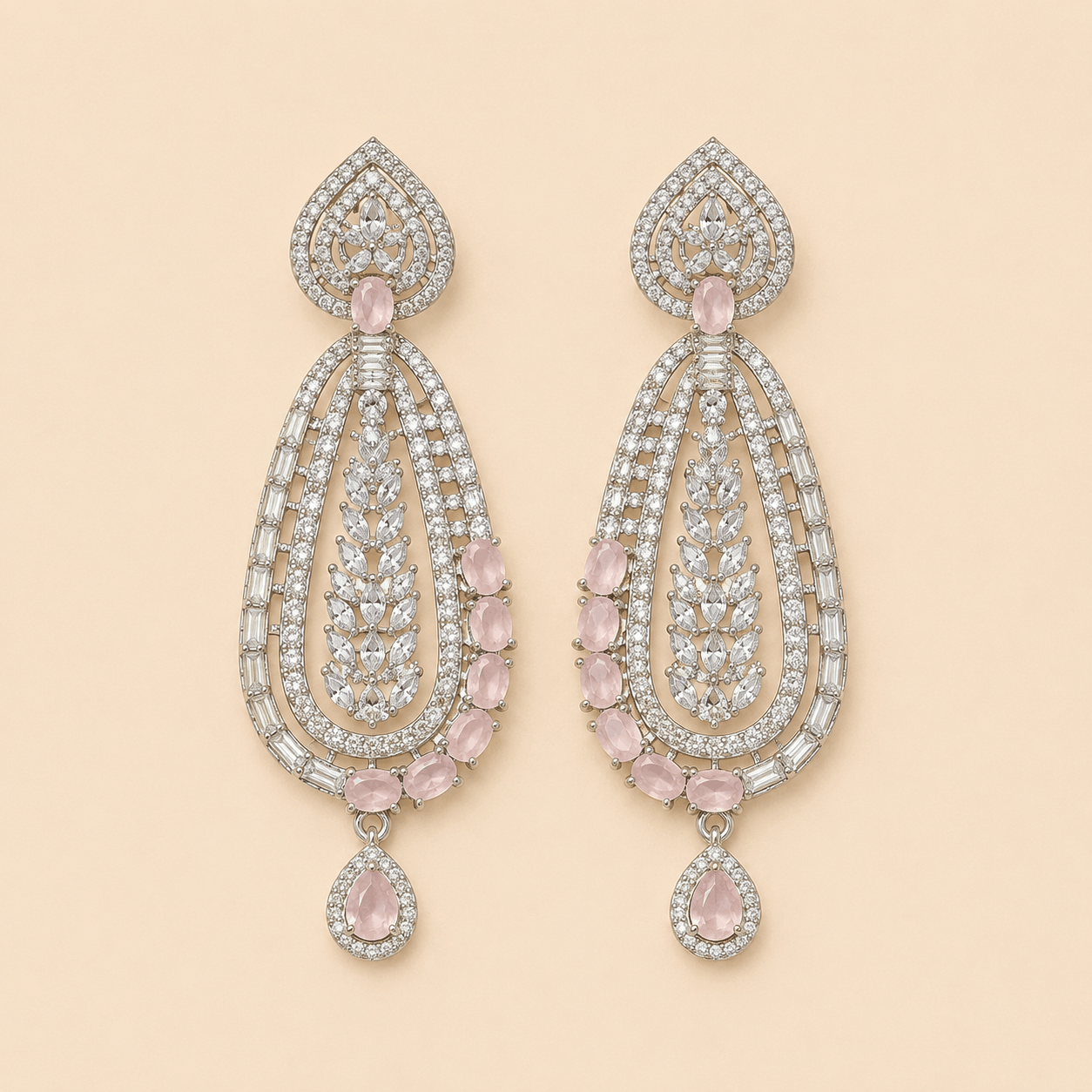 Regal Teardrop Crystal Chandelier Earrings – 0059M