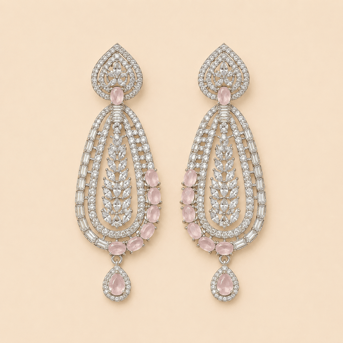 Regal Teardrop Crystal Chandelier Earrings – 0059M