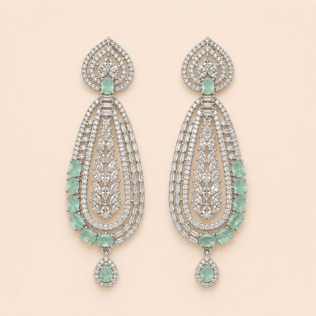 Regal Teardrop Crystal Chandelier Earrings – 0059M