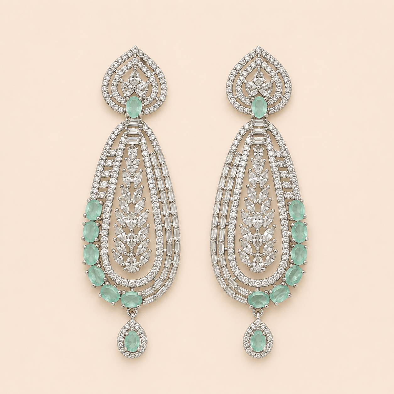 Regal Teardrop Crystal Chandelier Earrings – 0059M