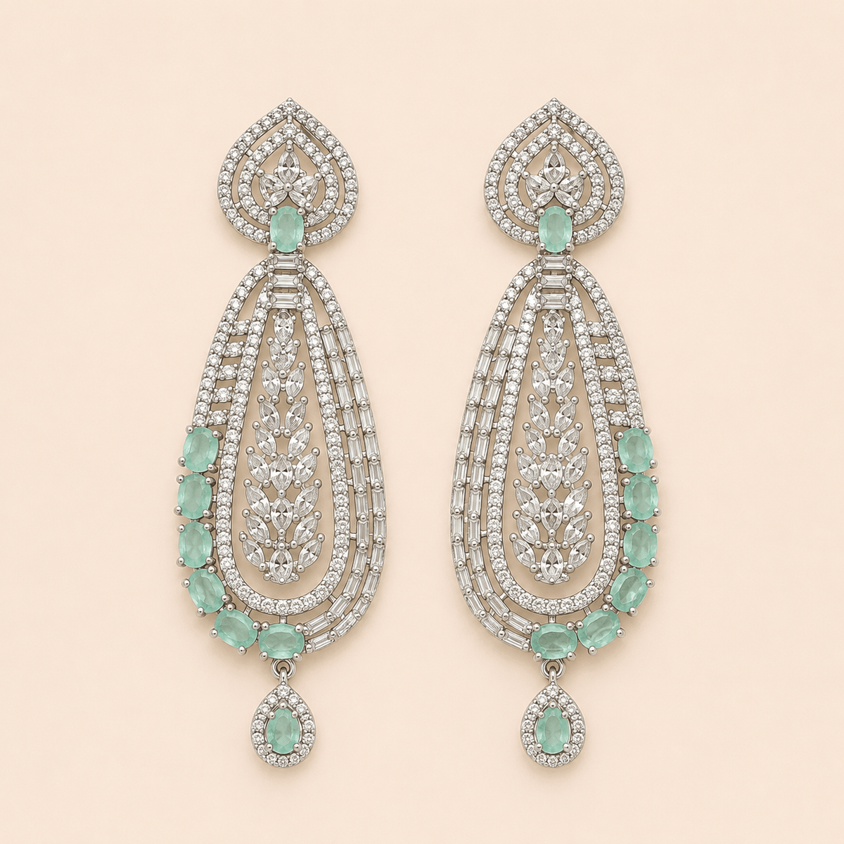 Regal Teardrop Crystal Chandelier Earrings – 0059M