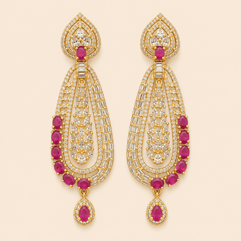 Regal Teardrop Crystal Chandelier Earrings – 0059M