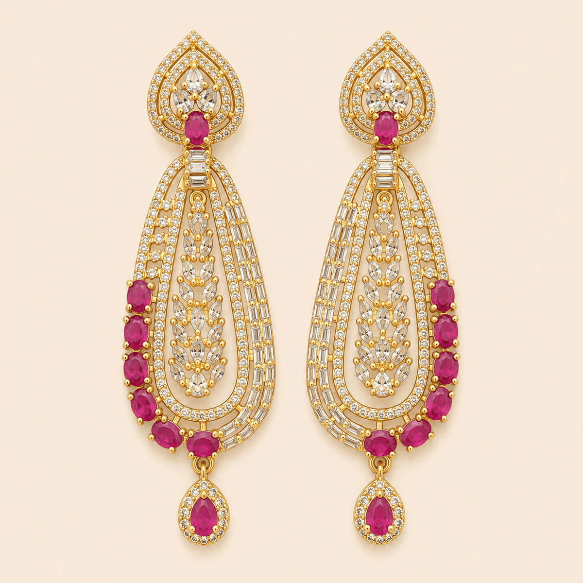 Regal Teardrop Crystal Chandelier Earrings – 0059M