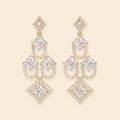 Geometric Crystal Chandelier Drop Earrings – 0061M