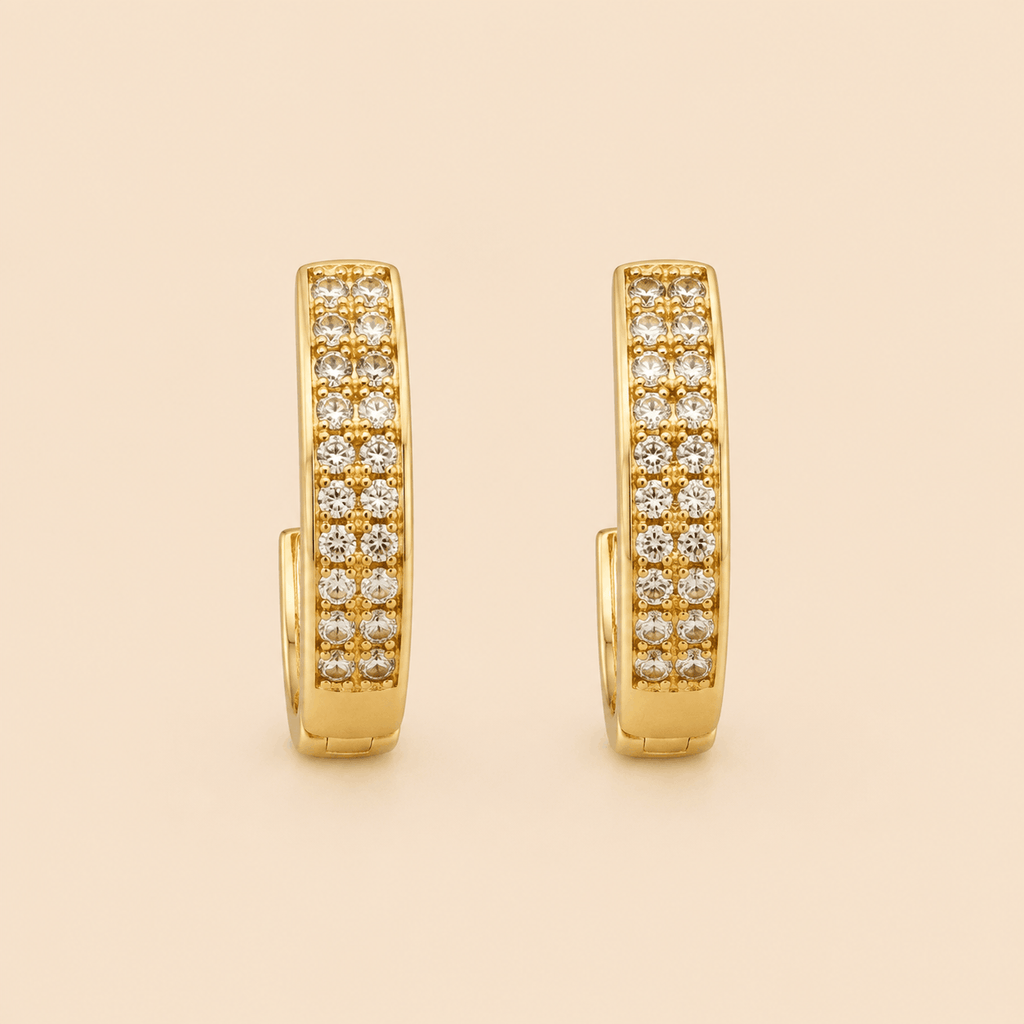 Assorted Crystal Pavé Half-Hoop Earrings Set – Gold & Silver Tone 0065M