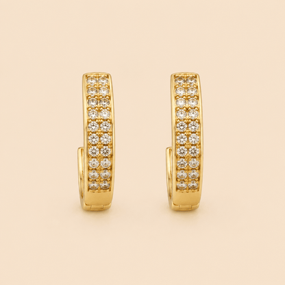 Assorted Crystal Pavé Half-Hoop Earrings Set – Gold & Silver Tone 0065M