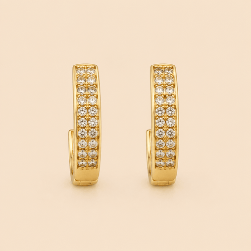 Assorted Crystal Pavé Half-Hoop Earrings Set – Gold & Silver Tone 0065M