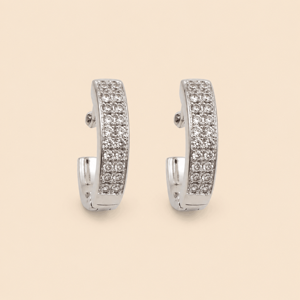 Assorted Crystal Pavé Half-Hoop Earrings Set – Gold & Silver Tone 0065M