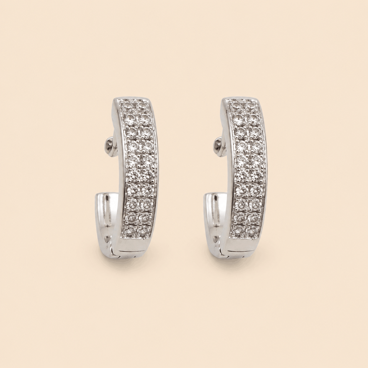 Assorted Crystal Pavé Half-Hoop Earrings Set – Gold & Silver Tone 0065M