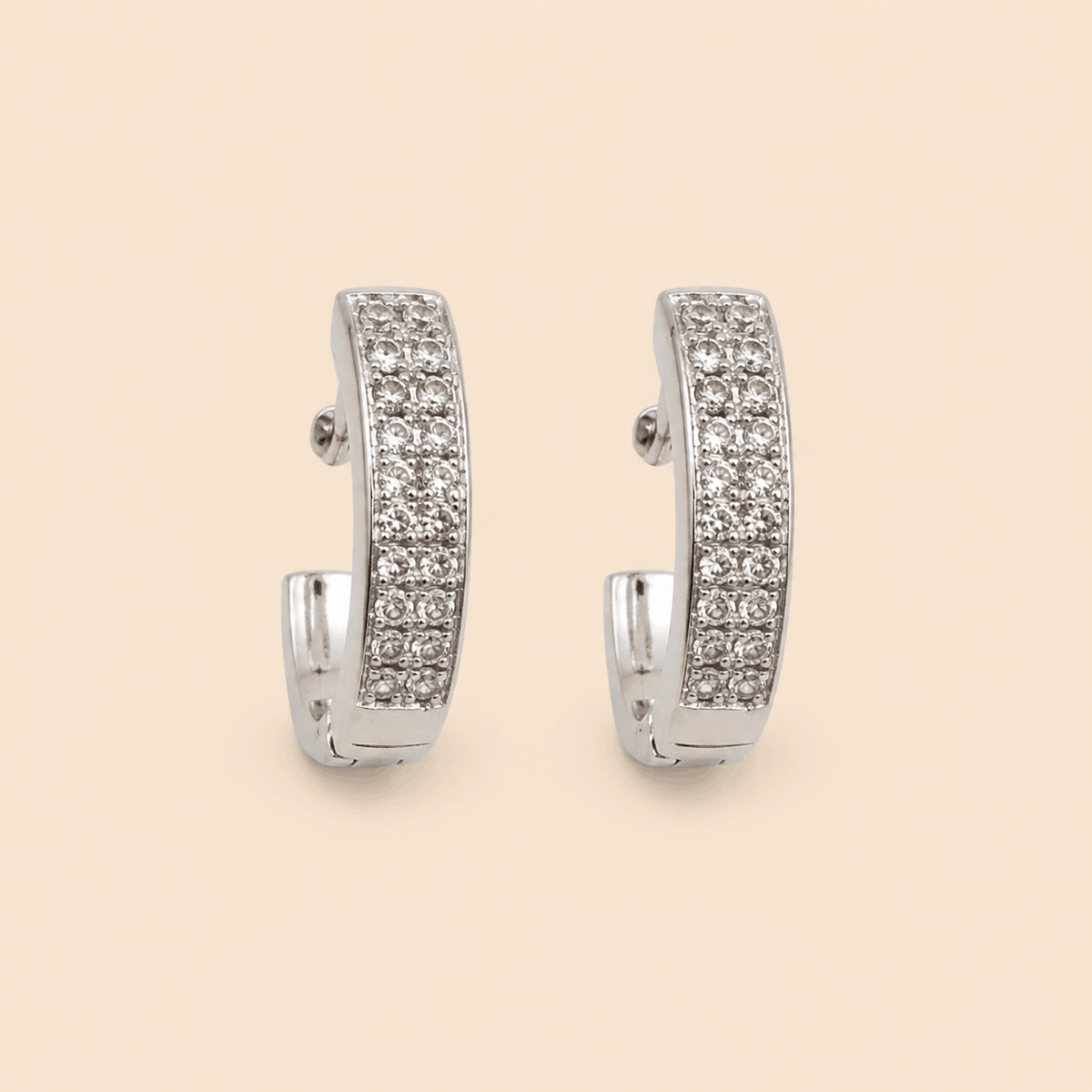 Assorted Crystal Pavé Half-Hoop Earrings Set – Gold & Silver Tone 0065M