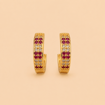 Assorted Crystal Pavé Half-Hoop Earrings Set – Gold & Silver Tone 0065M