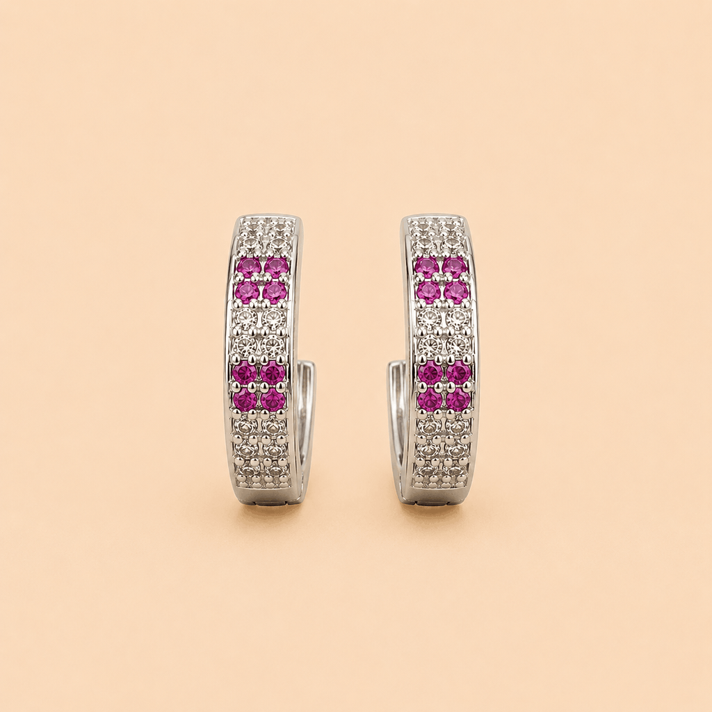 Assorted Crystal Pavé Half-Hoop Earrings Set – Gold & Silver Tone 0065M
