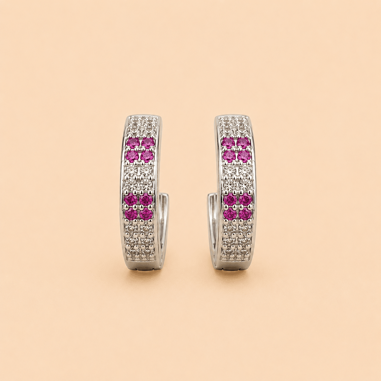 Assorted Crystal Pavé Half-Hoop Earrings Set – Gold & Silver Tone 0065M