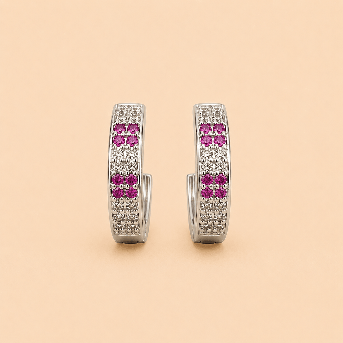 Assorted Crystal Pavé Half-Hoop Earrings Set – Gold & Silver Tone 0065M